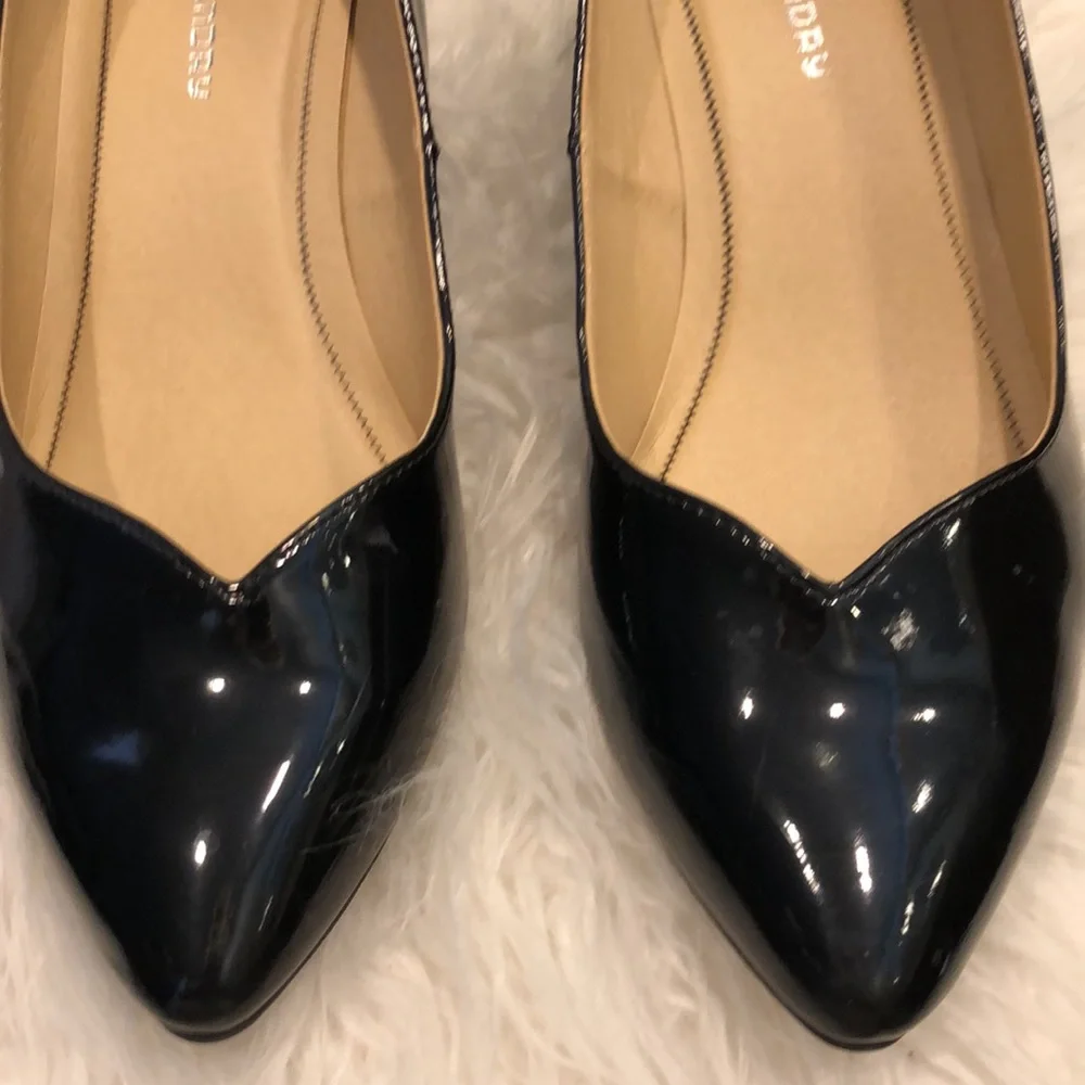 CL by Chinese laundry | black patent leather wedge heels